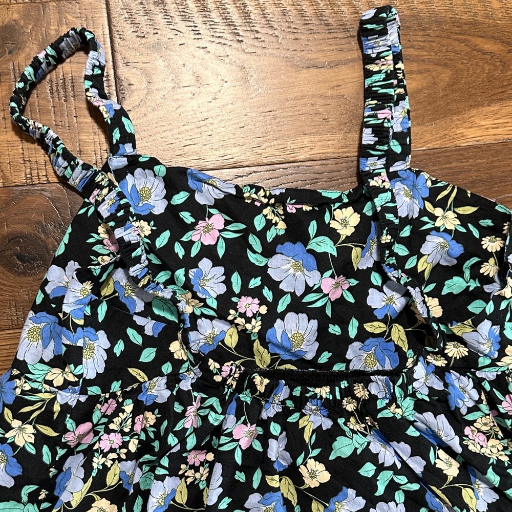 Moon River Floral Dress - Black and Blue - Picture 6 of 7